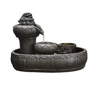 Fuente de mesa de cerámica, fuente de mesa de cerámica para interior, minifuente de agua para decoración del hogar, mesa, escritorio, oficina, patio, cascada interior