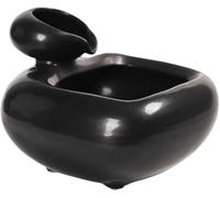 Fuente de mesa de cerámica negra, fuente de agua que fluye en interiores para decoración de oficina, atracción de riqueza, decoración de mesa de té pequeña, relajación zen, color negro
