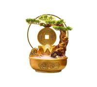 Fuente de Mesa Fuente de Agua circulante Paisaje Sala de Estar Oficina Rueda de Feng Shui Alto Grado Atraer Riqueza Adornos de Agua Que Fluye Fuente Interior