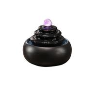 Fuente de Mesa Fuente de Agua sobremesa con Bola Cristal, Fuente for Interiores, Ideal for la decoración del hogar y Oficina Fuente de Agua Decorativa(Negro)