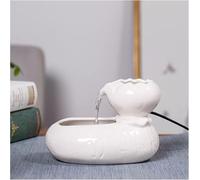 Fuente de Mesa, Mini Cascada de Agua Zen for decoración del hogar, Mesa, Escritorio, Oficina(White)
