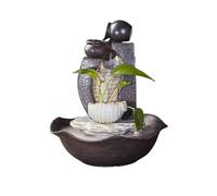 Fuente de Mesa Oficina Sala de Estar Fuente de Agua de cerámica Mute Feng Shui Características del Agua para Hacer Fortuna Adornos de Escritorio Fuente Interior