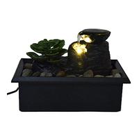 Fuente de Mesa, Relajación Fuente de Agua de Sonido Relajante con Luz LED, USB 3V Decorativa Zen Meditación Fuentes de Cascada para Decoración de Interior, Hogar y Oficina