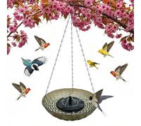 Fuente de pájaros con Cascada Solar suspendida, la Nueva Fuente Solar en Cascada de 2026, Cuenco para birdbath Exterior con Bomba Solar para jardín, Patio y césped, Elemento Decorativo de Exterior