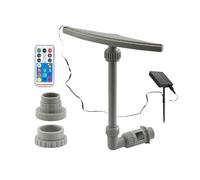 Fuente de piscina con control remoto multicolor, panel solar y almacenamiento de energía de 1200 mAh, luz LED multicolor para piscina