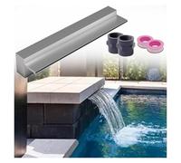 Fuente de Piscina de Acero Inoxidable con Cascada y desagüe - Salida de Agua empotrada en la Pared con Conector de tubería para jardín, Estanque de Peces, Patio, terraza - Disponible en 72",