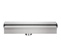 Fuente de piscina en cascada para exteriores, fuente rectangular para estanque de acero inoxidable, con tira de luz LED, aliviadero de cascada, fuente rectangular para piscina montada en la pared, cas