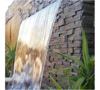 Fuente de piscina Recu de acero inoxidable de 4 pies con luz LED, cascada B para piscina y jardín, diseño amarillo