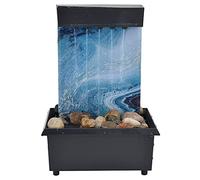 Fuente de Sobremesa Fuente de Agua Pequeña de Escritorio USB Fuente de Cascada Interior Mini Fuente de Estilo Moderno con Luz Led para Meditación Feng Shui Regalo de Decoración de Oficina Zen
