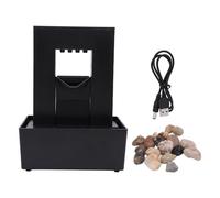 Fuente Decorativa para Interiores con luz LED, Fuente de Cascada de sobremesa, Elemento de Agua burbujeante con diseño de guijarros, Mini Fuente alimentada por USB para el