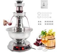 Fuente Eléctrica Para Cócteles Y Vino De 3 Niveles, Dispensador De Vino De Acero Inoxidable 3,5 L, Ajuste De Temperatura De 0 a 100 ℃, Fácil De Desmontar, Para Juegos De Beber,Bares,Bodas,Cumpleaños