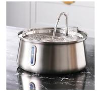 Fuente Gatos Acero Inoxidable 4L con Ventana Transparente,Bomba Silenciosa, Multi-Filtración, Fuente para Perros No Sputter, para Múltiples Mascotas