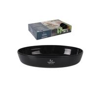 Fuente Horno Vidrio Borosilicato con Asas - Elegante Negro | Alta Resistencia Térmico - No Retiene los Sabores | Para Asar Carne, Verduras, Lasaña, Guisos, Postres (Oval - 3 L)