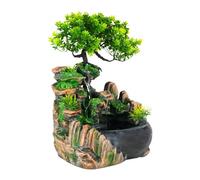 Fuente interior con cascada y iluminación Accesorios para el hogar 200 * 150 * 280mm Simulación de roca para jardín Decoración Función de agua