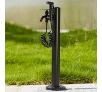 Fuente Jardin Exterior, grifo de doble salida con Pistola Rociadora, Columna de agua Independiente para Jardín, grifo Exterior Sencillo de acero Inoxidable(95 * 6cm/37 * 2in)