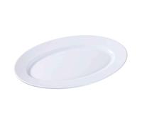 Fuente Ovalada Toledo Fabricado en Vidrio Opal, Ideal para Servir postres o Aperitivos, Apto para lavavajillas. 2,5 x 26 x 35,5 cm