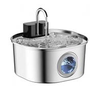 Fuente para Beber para Mascotas, Fuente Auto Inalámbrica del Gato Alimentador Agua Animal Doméstico Acero Inoxidable 3.2L