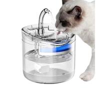 Fuente para el agua de gato - Dispensador inteligente transparente de 2 l, estación de hidratación para mascotas silenciosas | Ajuste automático del flujo interno para cachorros, gatitos, perros