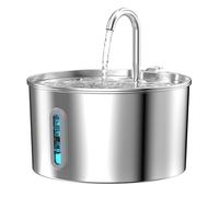 Fuente para Gatos: 2.2 L Bebedero Gatos Sus 304 Acero Inoxidable - Fuente Agua Gatos para Forma de Grifo - Compacto Súper Silenciosa Fuente Gato - Traje para Gatos y Varios Animales Pequeños