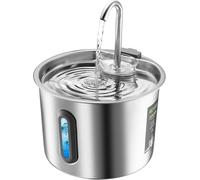 Fuente para Gatos Acero Inoxidable 2,2 L - Rever E101 Fuente de Agua para Gato con Ventana Visible y Bomba Ultra-silenciosa, Sistema de Multi-filtración, Bebedero Gatos y Animales Pequeños (Plata)