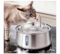 Fuente para Gatos Acero Inoxidable 4L con Ventana Transparente,Bomba Silenciosa, Multi-Filtración, Bebedero Gatos con No Sputter, para Múltiples Mascotas