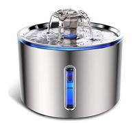 Fuente para Gatos Acero Inoxidable,Bebedero Gatos Automatico,Silencioso Fuente de Agua para Gatos,2.5L,con Ventana de Nivel de Agua