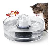 Fuente para gatos cristal, 2.7L bebedero para gato cristal Ultrasilencioso, Perros Pequeños y Varias Mascotas, Dispensador Automático de Agua con LED y Filtro de Carbón Activado