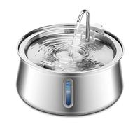 Fuente para Gatos De Acero Inoxidable 4L con Ventana Transparente,Bomba Silenciosa, Multi-Filtración, Fuente para Perros No Sputter, para Múltiples Mascotas