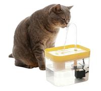 Fuente para gatos para gatos: 1,5 L ultraligera para gatos, fuente de agua con doble sistema de filtro, apagado inteligente en caso de escasez de agua, fuente de agua para mascotas, color amarillo
