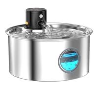 Fuente para Gatos sin Cable: Bebedero Gatos Automatico Acero Inoxidable - Fuente Perros Inalambrica con Sensor de Movimiento - 3.2L Dispensador agua Mascota con Bateria Recargable -Filtración Múltiple