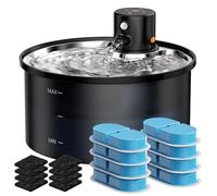Fuente para Gatos sin Cable: Bebedero Gatos Automatico - Fuente Gato con Sensor de Movimiento - 3.2L Fuentes Agua Gato con Bateria 4000mAh Recargable - 3 Modos - con 8 Filtros + 8 Esponjas