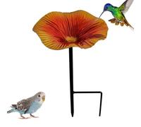 Fuente para Pájaros con Estaca de Flores para Jardín Bebedero De Agua Para | Abrevadero de mariposas exterior Para Patio Jardín Césped Arriate Observadores De Aves Aman