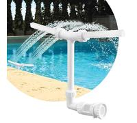 Fuente Piscina Cascada, Fuente De Rociador para Piscina RotacióN De 360° Fuente De Agua Ajustable De Doble Chorro Fuente para Piscina Decorativa con Adaptador