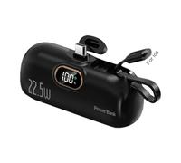 Fuente portátil de 5000 mAh, mini banco de carga PD de 22.5 W con cable USB preinstalado, batería de compañero de viaje para teléfonos móviles, electrónica personal y necesidades