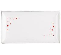 Fuente Rectangular de Cerámica con Corazones 28cm (Blanco) - LE CREUSET