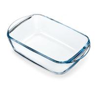 Fuente Rectangular de Vidrio 23 x 15 cm 1,1 L para Freidora de Aire, Horno, Microondas, Congelador y Lavavajillas, Molde de Cristal Borosilicato con Asas para Lasaña, Brownie y Gratinados