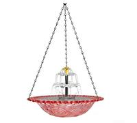 Fuente solar al aire libre para baño de pájaros, cuenco de agua independiente con bomba automática, plástico y metal, 23,5 x 45 cm (rosa)