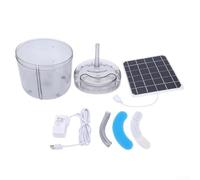 Fuente solar automática para mascotas, dispensador de agua potable con modo nocturno para gatos y perros, accesorio de jardín al aire libre (transparente)