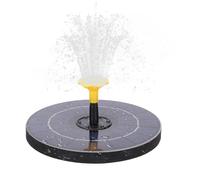 Fuente solar, bomba de fuente de agua flotante con energía solar, kit de panel de fuente de agua solar sumergible para exterior con luces LED de colores, 6 boquillas, 3 varillas