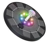 Fuente solar con batería: WIYETY 1 pieza bomba solar flotante para estanque, fuente de jardín iluminada con LED con 6 boquillas para exteriores y estanques de jardín