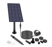 Fuente solar de 1,5 W/2,5 W para estanques de jardín y baños de pájaros - Agua ajustable de 4 boquillas, CC 4,5-10 V sumergible, cuerpo ABS, no requiere batería (2,5 W sin batería)