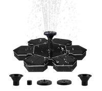 Fuente solar de baño para pájaros, 6 boquillas en forma de flor, fuente de agua al aire libre alimentada por energía solar, fuente de jardín, estanque, piscina, patio, decoración de parque, accesorio