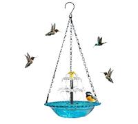 Fuente solar de cascada para pájaros | Fuente de jardín con efecto caída de agua y gancho de suspensión | Decoración al aire libre atrae colibríes pinzones mariposas | Ideal para jardín, terraza y