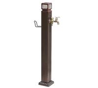 Fuente solar de jardín con grifo de latón y 2 tipos de luz ajustables para riego y lavado, fuente de agua al aire libre para decoración de jardín y relajación