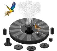 Fuente solar de jardín con panel de 1,2 W, bebedero para pájaros exterior, elemento acuático para patio y estanque.