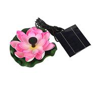 Fuente Solar, Flor de Loto Artificial Fuente Solar Flotante para Baño de Pájaros con 8 Boquillas, 1.4W Bomba de Fuente Solar para Baño de Pájaros, Jardín, Estanque, Piscina