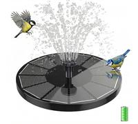 Fuente Solar Jardin Exterior Batería Incorporada de 1500 mAh, Fuente Solar Flotante Bomba con 6 Boquillas con 4 Soportes, para Baño de Pájaros, Estanque Acuario y Decoración Jardín(3,5W)