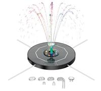 Fuente solar, LED de 5,5 W para exterior con mando a distancia, bomba solar para estanque con 4 efectos de pulverización, con batería y carga obligatoria, bomba solar flotante para exteriores, jardín