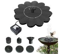 Fuente solar para baño de pájaros, ducha de pie en forma de flor | Bomba solar de fuente de agua para jardín de colibríes, patio, terraza, patio, suelo, paisaje exterior