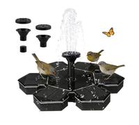 Fuente Solar Para Baño De Pájaros: Flujo Inalámbrico Suave, Estilo De Paisajismo En Forma De Flor, Tamaño De 20,5 Cm De Diámetro, Tecnología De Pulverización Múltiple De 6 Boquillas, Construcción Dura